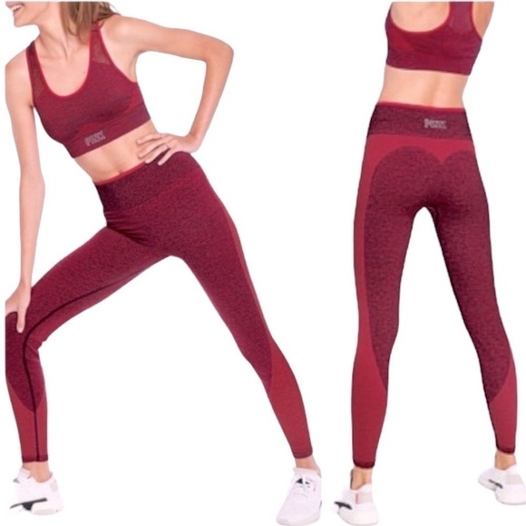 Pink by Victoria's Secret Red Seamless Legging Size Medium - Picture 1 of 7